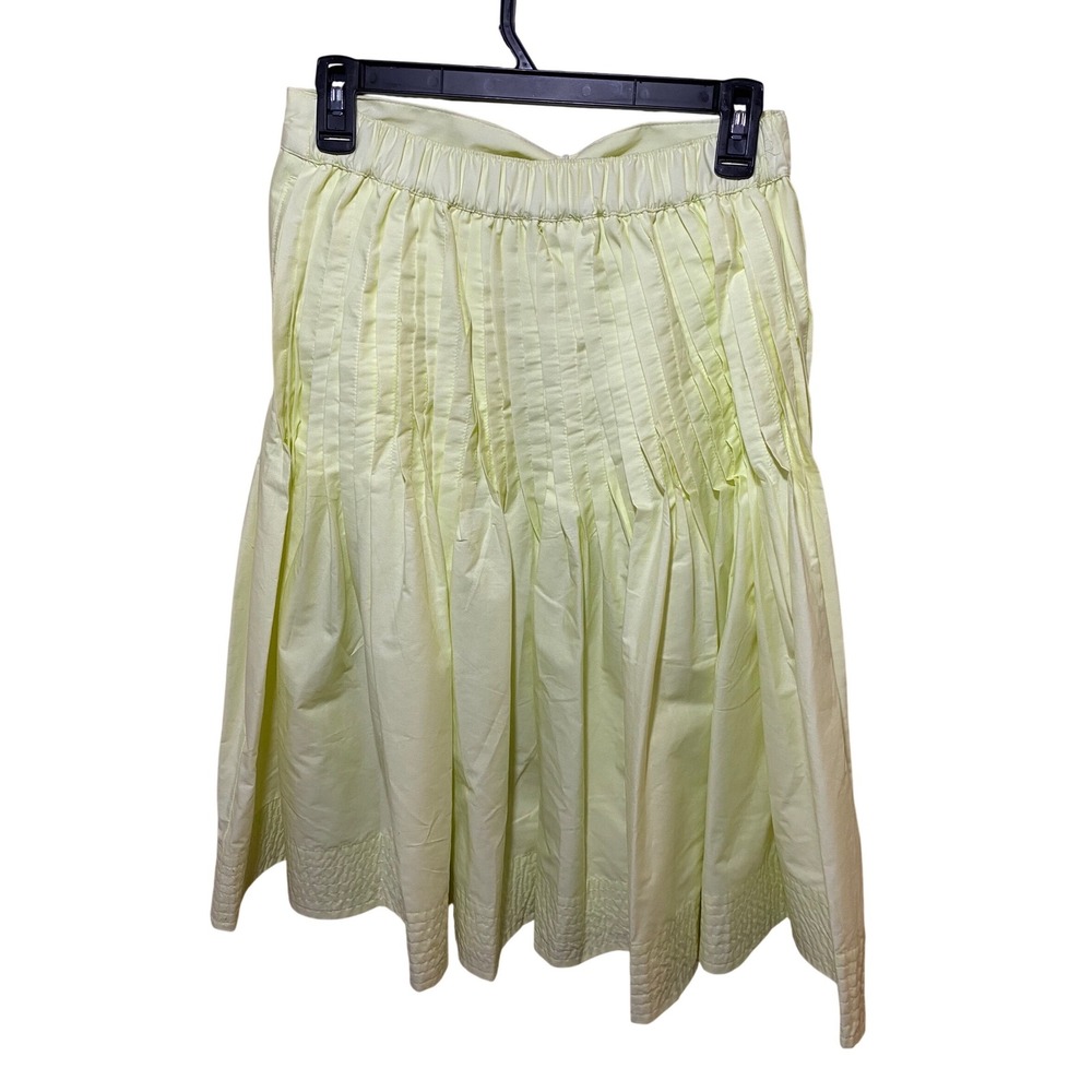 Free Assembly Womens Pintuck Knee Length Skirt Yellow Light FA3591905P26 Size S - Picture 4 of 5